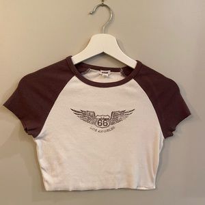 GARAGE colour block cropped tee